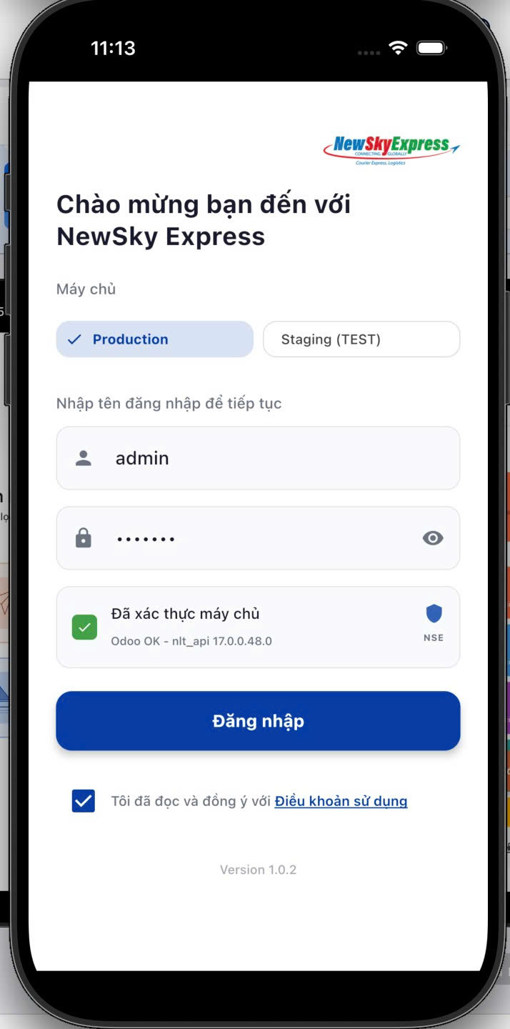 Đăng nhập app