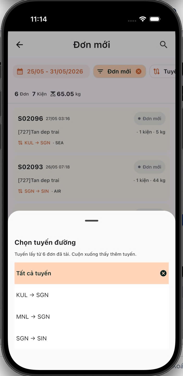 Chọn tuyến đường