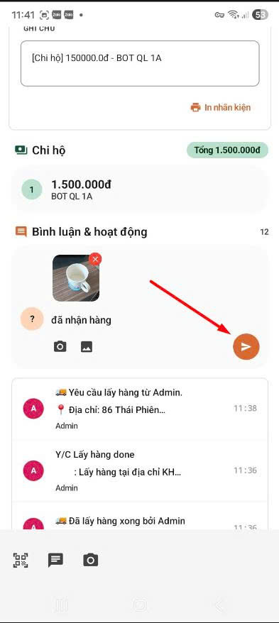 App — đính ảnh vào chatter