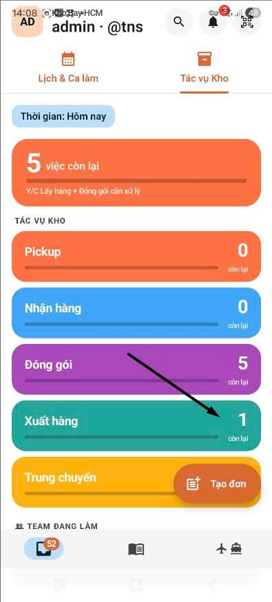App — home Xuất hàng 1