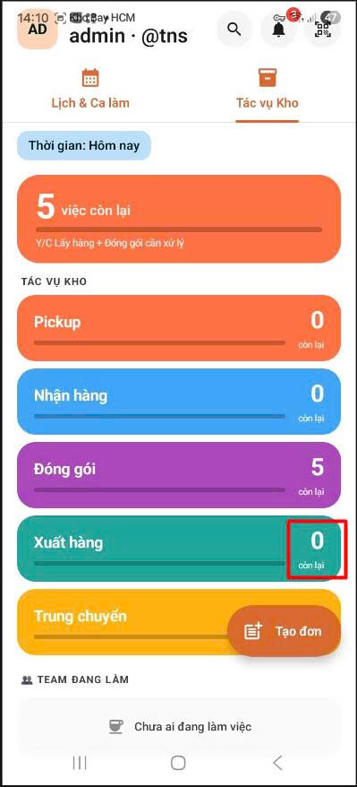 App — home Xuất hàng 0